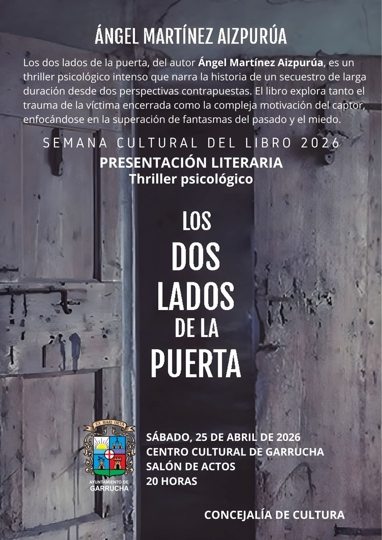Cartel: Ángel Martínez presenta en Garrucha Los dos lados de la puerta