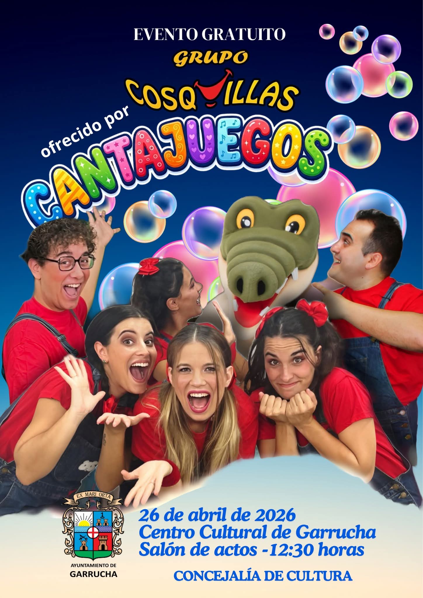 Cartel: Garrucha programa Cantujuegos para el público infantil