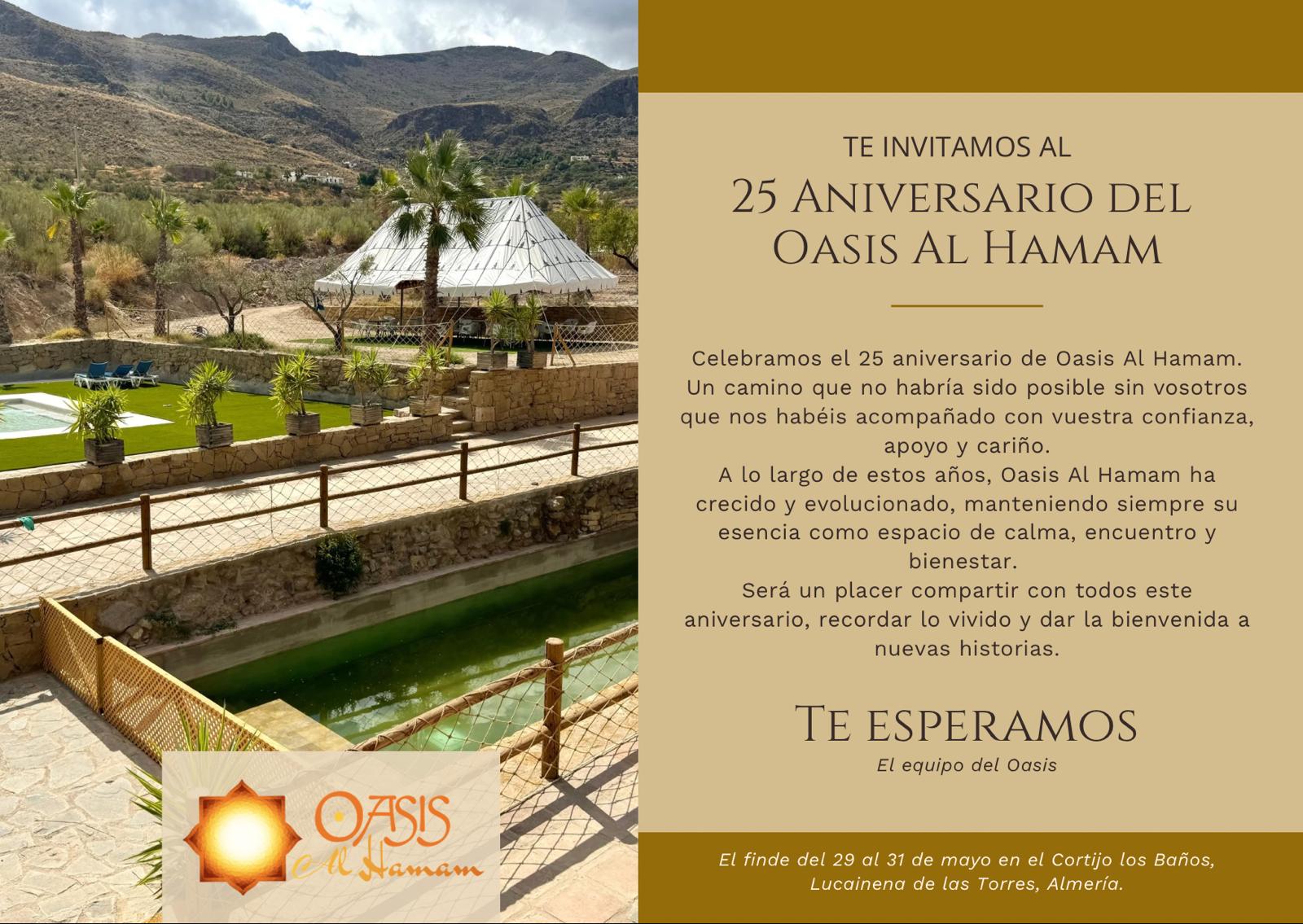 Cartel: Oasis Al Hamam celebró 25 años en Lucainena de las Torres