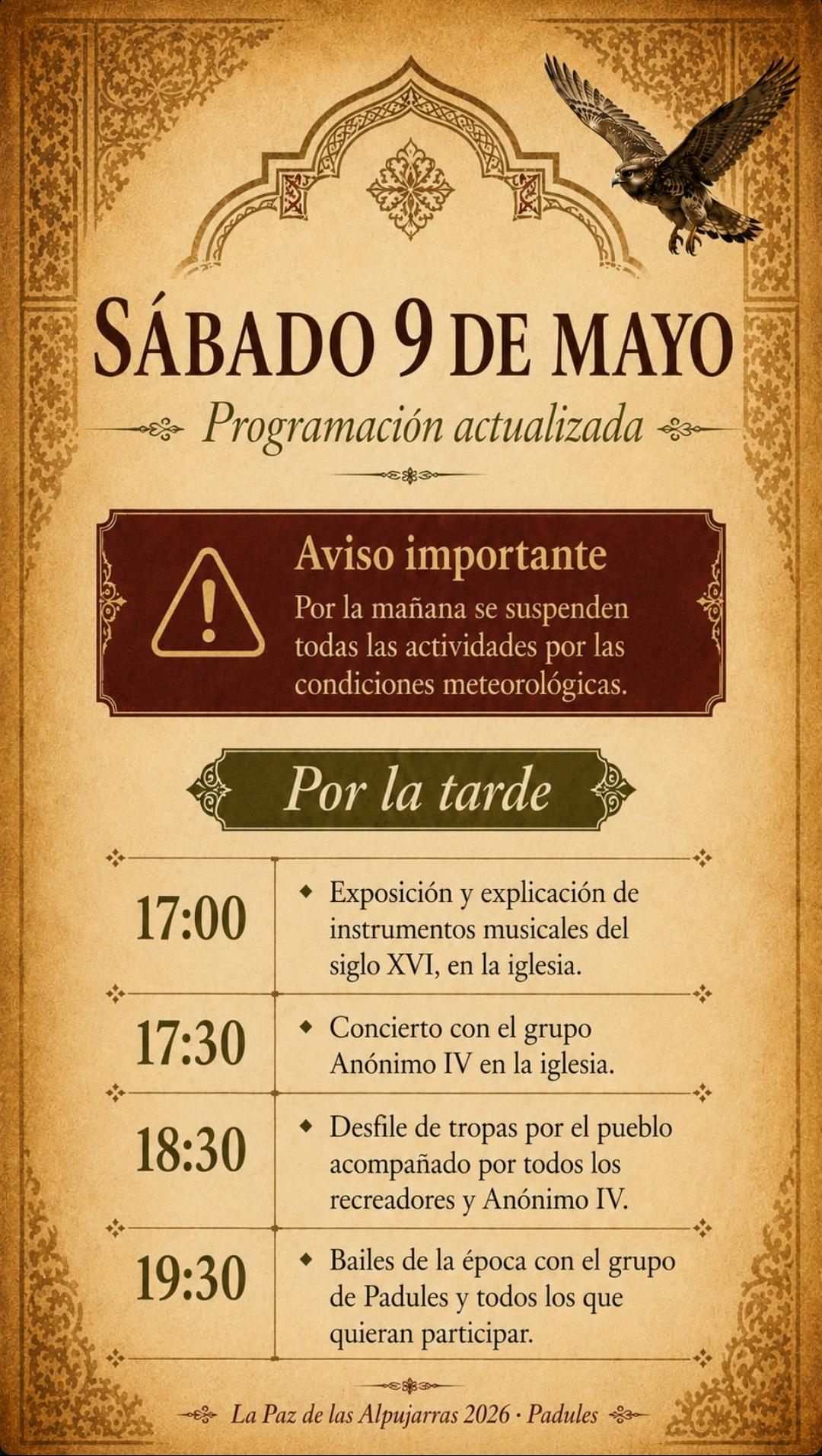 Cartel: Padules actualiza la programación de La Paz de las Alpujarras