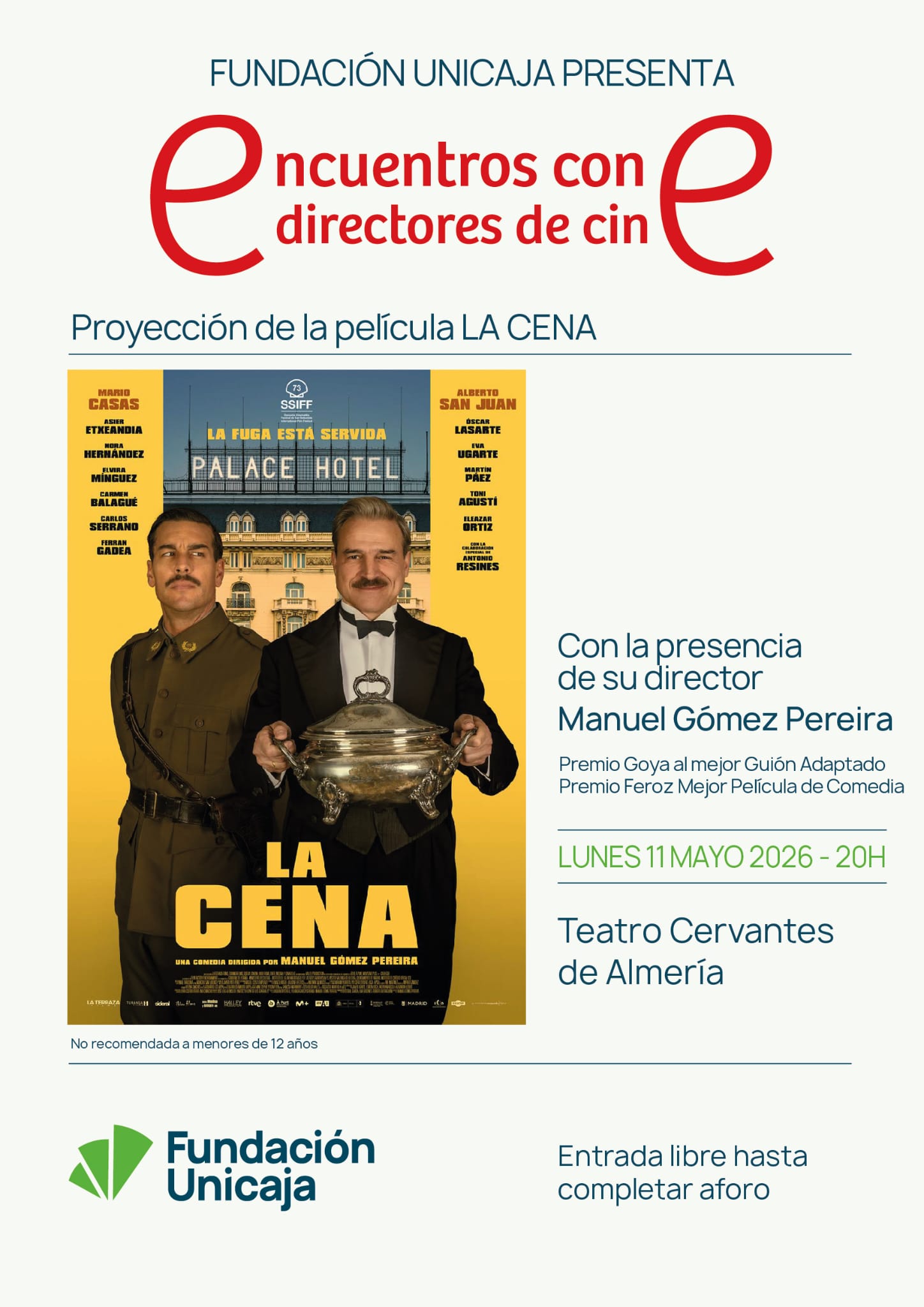 Cartel: Manuel Gómez Pereira presentó La cena en el Teatro Cervantes
