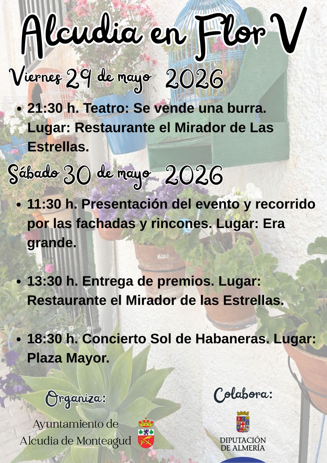 Cartel: Alcudia de Monteagud celebra su fiesta de las flores