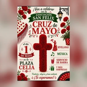 Imagen destacada: La Asociación San Félix recupera la Cruz de Mayo en Plaza Celia