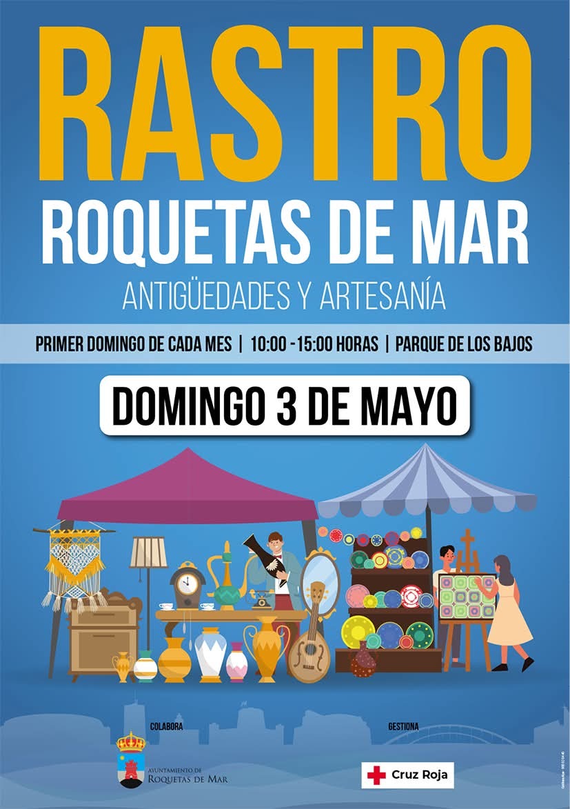 Cartel: Roquetas reúne antigüedades y artesanía en su rastro mensual