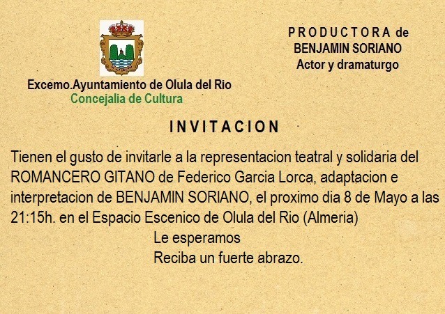 Cartel: Olula del Río lleva a escena el Romancero gitano de Lorca