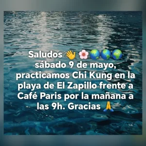El Zapillo acoge una práctica de Chi Kung junto al mar
