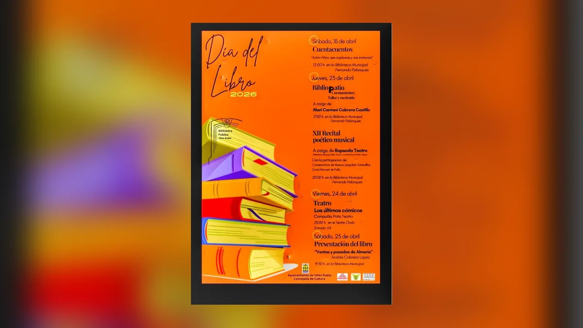Imagen destacada: Vélez Rubio celebra el Día del Libro con teatro, poesía y talleres