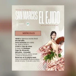 Imagen destacada: El Ejido celebra San Marcos con feria, tradición local y una cata de vinos