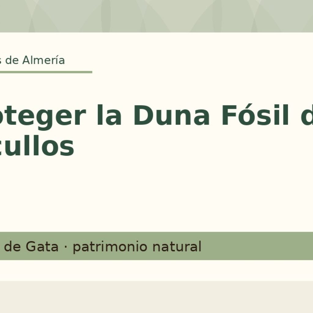 Proteger la Duna Fósil de Los Escullos