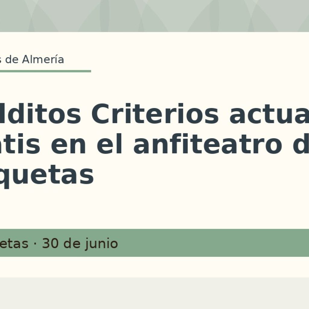 Malditos Criterios actuará gratis en el anfiteatro de Roquetas